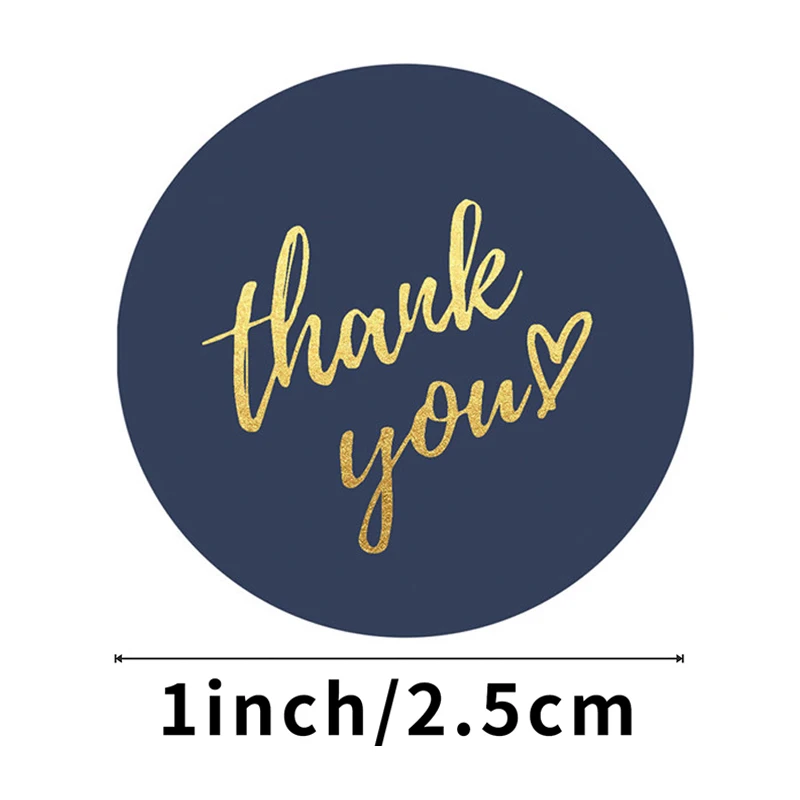 50-500pcs 1inch Blue Thank You Stickers For Envelope Sealing Labels Stationery Supplies Handmade Wedding Gift Decoration Sticker - Image 2